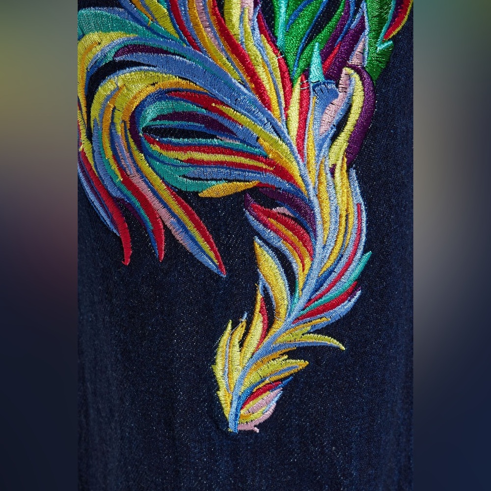 AREA Embroidered cutout high-rise straight-leg jeans - Picture 4 of 5